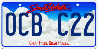 SD license plate 0CBC22