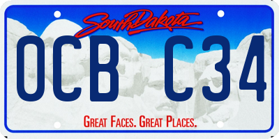 SD license plate 0CBC34