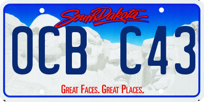SD license plate 0CBC43