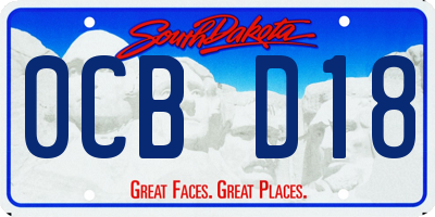 SD license plate 0CBD18