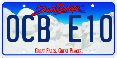 SD license plate 0CBE10
