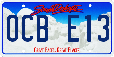 SD license plate 0CBE13