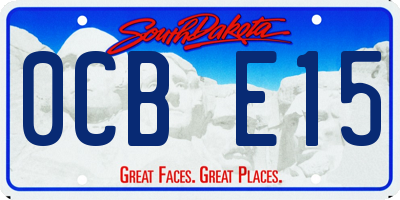 SD license plate 0CBE15