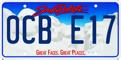 SD license plate 0CBE17