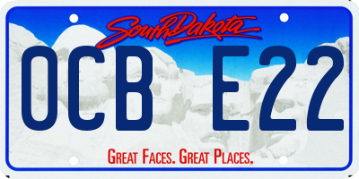 SD license plate 0CBE22