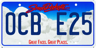 SD license plate 0CBE25