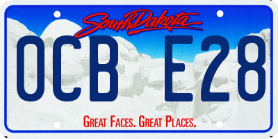 SD license plate 0CBE28