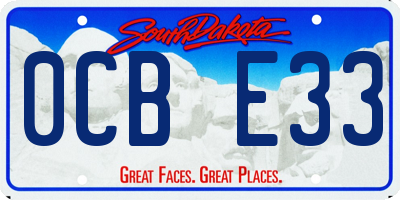 SD license plate 0CBE33