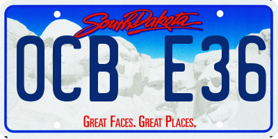 SD license plate 0CBE36