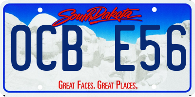 SD license plate 0CBE56