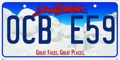 SD license plate 0CBE59