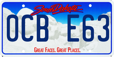 SD license plate 0CBE63