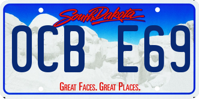 SD license plate 0CBE69