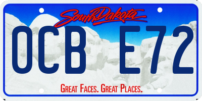 SD license plate 0CBE72