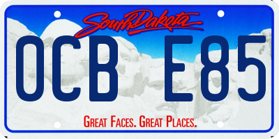 SD license plate 0CBE85