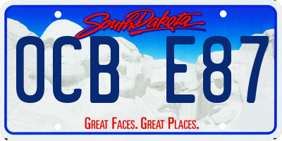 SD license plate 0CBE87