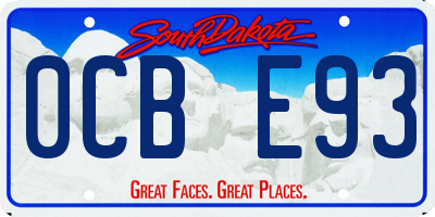 SD license plate 0CBE93
