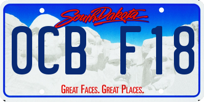 SD license plate 0CBF18