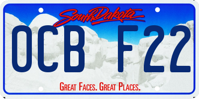 SD license plate 0CBF22