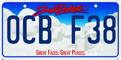 SD license plate 0CBF38
