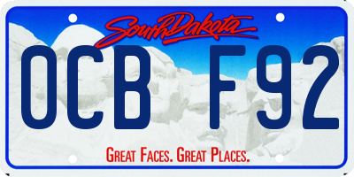 SD license plate 0CBF92
