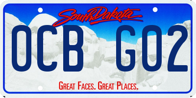 SD license plate 0CBG02