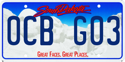 SD license plate 0CBG03