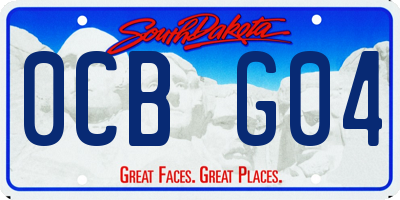 SD license plate 0CBG04