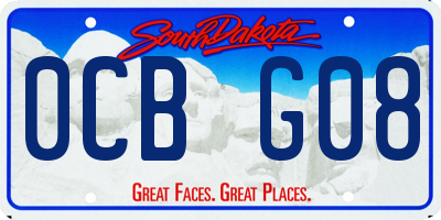 SD license plate 0CBG08