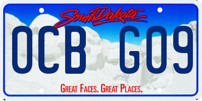 SD license plate 0CBG09