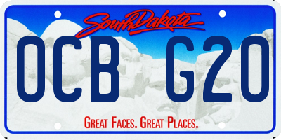 SD license plate 0CBG20
