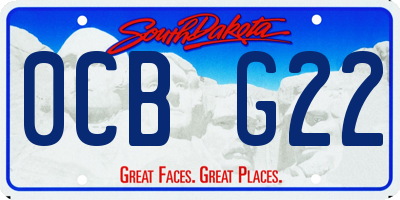 SD license plate 0CBG22
