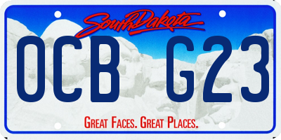 SD license plate 0CBG23