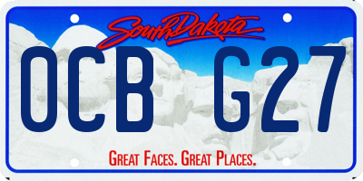 SD license plate 0CBG27