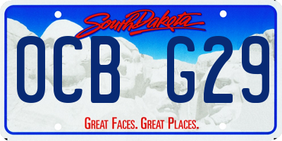 SD license plate 0CBG29