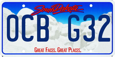 SD license plate 0CBG32