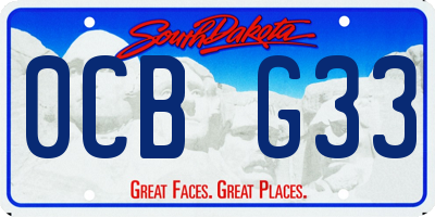 SD license plate 0CBG33