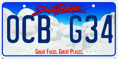 SD license plate 0CBG34
