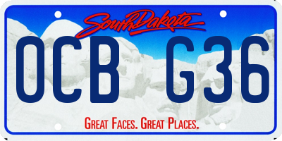 SD license plate 0CBG36