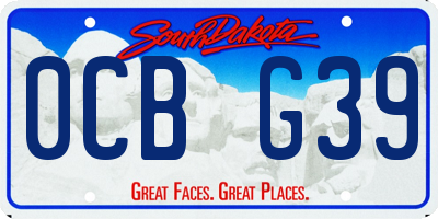 SD license plate 0CBG39
