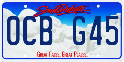 SD license plate 0CBG45