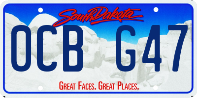 SD license plate 0CBG47