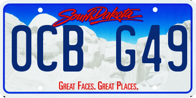 SD license plate 0CBG49