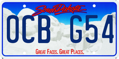 SD license plate 0CBG54