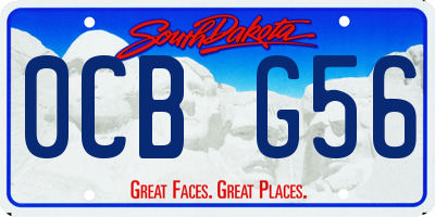 SD license plate 0CBG56