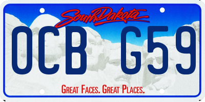 SD license plate 0CBG59