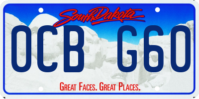 SD license plate 0CBG60