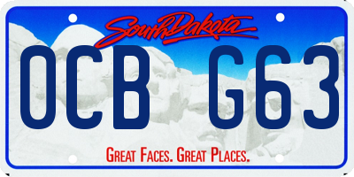 SD license plate 0CBG63