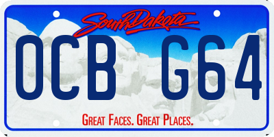 SD license plate 0CBG64