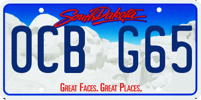 SD license plate 0CBG65